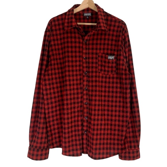 Kustom Kreeps Flannel Button down Shirt Size XXL - Picture 4 of 11